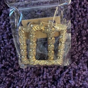 Ellas square hypo allergenic gold hoop earrings